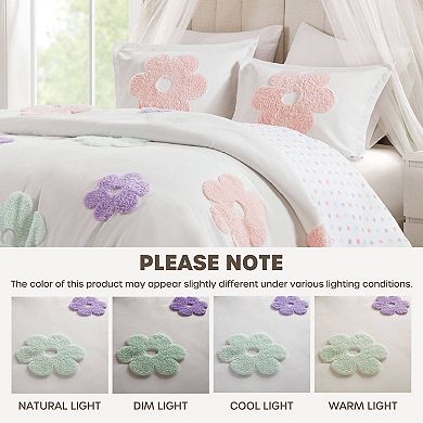 Intelligent Design Madeline Floral Reversible Tufted Chenille Duvet Cover Set