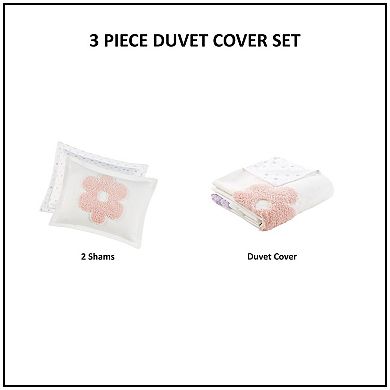 Intelligent Design Madeline Floral Reversible Tufted Chenille Duvet Cover Set