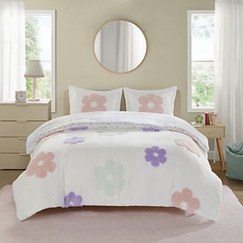 Intelligent Design Madeline Floral Reversible Tufted Chenille Duvet Cover Set