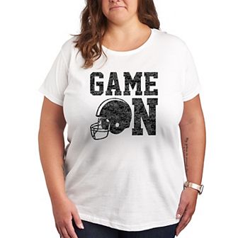 Plus Size Game On Football Graphic Tee