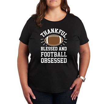 Plus Size Football Obsessed Graphic Tee
