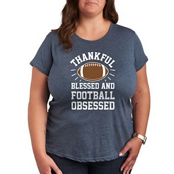 Plus Size Football Obsessed Graphic Tee