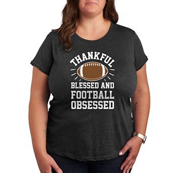 Plus Size Football Obsessed Graphic Tee