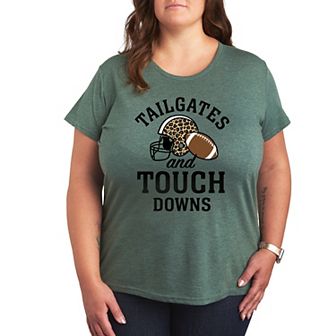 Plus Size Tailgates Touchdowns Graphic Tee