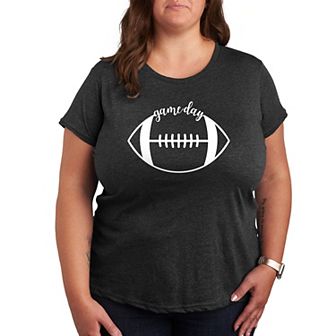 Plus Size Game Day Football Graphic Tee