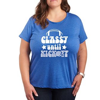 Plus Size Classy Until Kickoff Graphic Tee