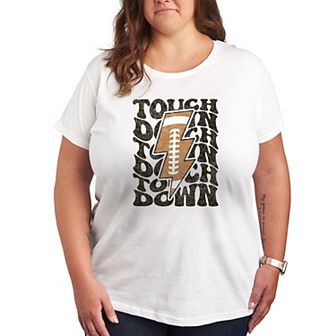 Plus Size Football Lightning Bolt Graphic Tee