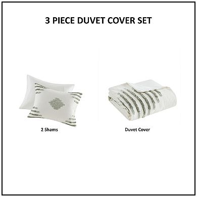 INK+IVY Tahli 3-Piece Cotton Blend Chenille Duvet Cover Set