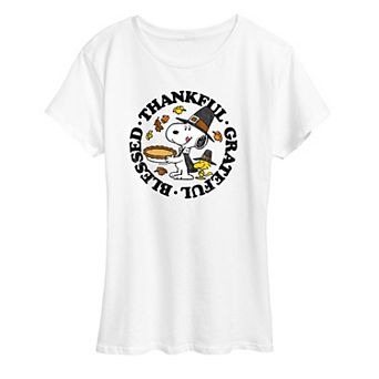 Women's Peanuts Snoopy & Woodstock Thankful Graphic Tee