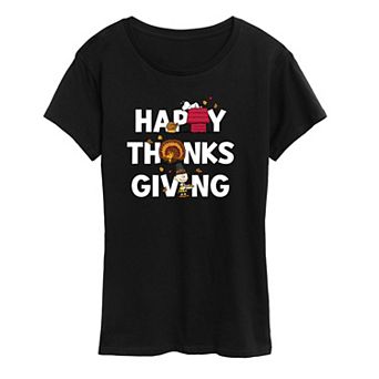 Women's Peanuts Thanksgiving Icons Graphic Tee