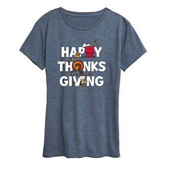 Women's Peanuts Thanksgiving Icons Graphic Tee
