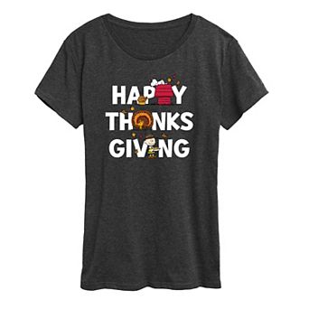 Women's Peanuts Thanksgiving Icons Graphic Tee