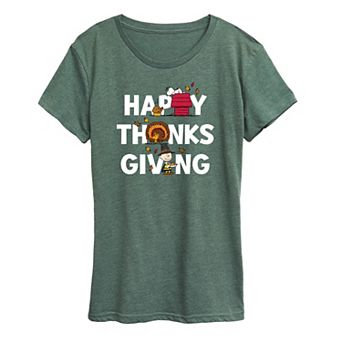 Women's Peanuts Thanksgiving Icons Graphic Tee