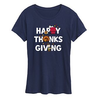 Women's Peanuts Thanksgiving Icons Graphic Tee