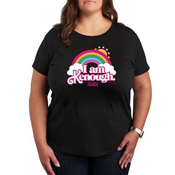 Plus Size Barbie The Movie Kenough Rainbow Graphic Tee