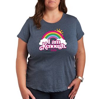 Plus Size Barbie The Movie Kenough Rainbow Graphic Tee