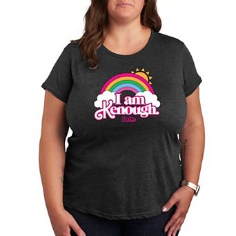 Plus Size Barbie The Movie Kenough Rainbow Graphic Tee