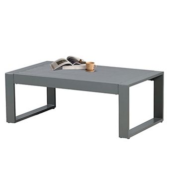 Aoodor Aluminum Coffee Table for Balcony, Garden, Indoor or Outdoor Use