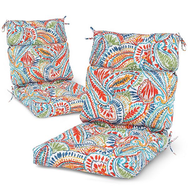 Aoodor Patio Chair Cushion Set of 2 Tufted Outdoor/Indoor Seat Back