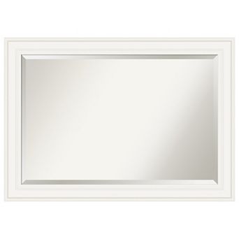 Ridge White Beveled Bathroom Wall Mirror