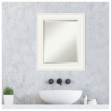 Ridge White Beveled Bathroom Wall Mirror