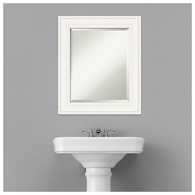Ridge White Beveled Bathroom Wall Mirror