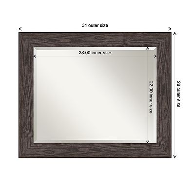 Bridget Black Beveled Wood Bathroom Wall Mirror