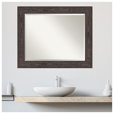 Bridget Black Beveled Wood Bathroom Wall Mirror