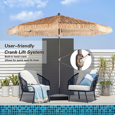 buy thatch patio umbrella Aoodor Patio Umbrella Thatch Outdoor Umbrella （no Base）