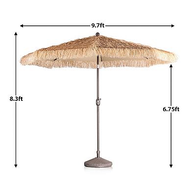 Aoodor 10FT Patio Umbrella Thatch Outdoor Umbrella
