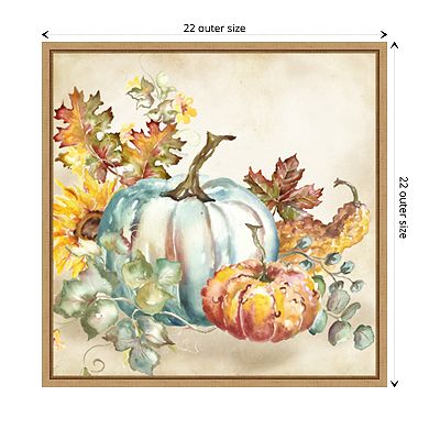 Watercolor Harvest Pumpkin III by Tre Sorelle Studios Framed Canvas Wall Art Print