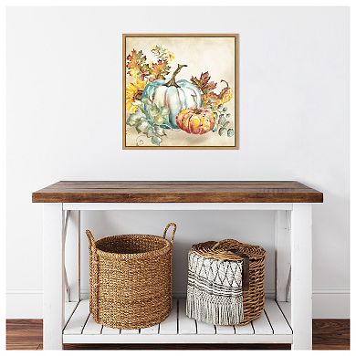 Watercolor Harvest Pumpkin III by Tre Sorelle Studios Framed Canvas Wall Art Print