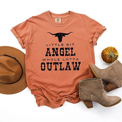 Little Bit Angel Horns Garment Dyed Tees