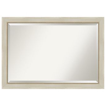 Parthenon Cream Beveled Wood Bathroom Wall Mirror