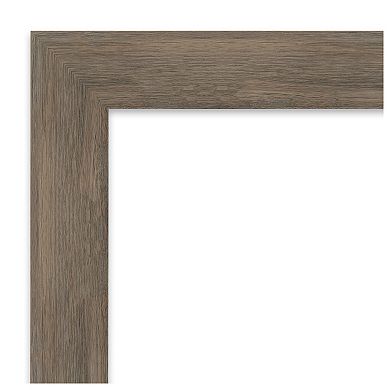 Hardwood Mocha Beveled Wood Bathroom Wall Mirror