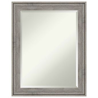 Regis Barnwood Grey Beveled Wood Bathroom Wall Mirror