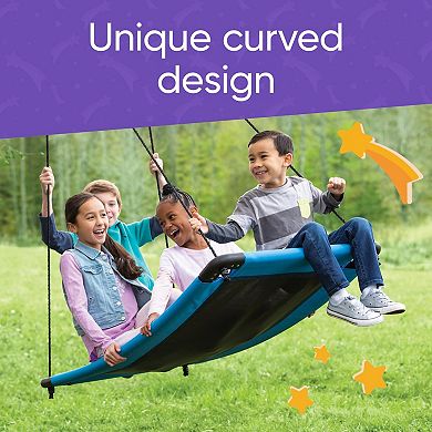 HearthSong 60-Inch SkyCurve Rectangular Platform Swing for Kids Outdoor Active Play