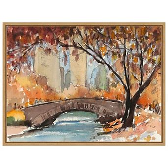 Autumn in New York - Study I by Samuel Dixon Framed Canvas Wall Art Print