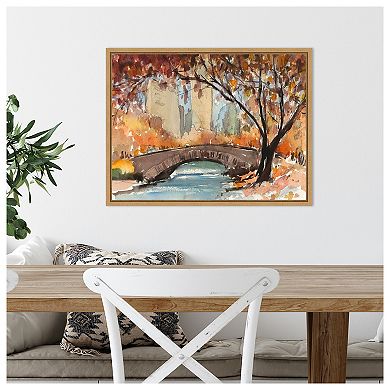 Autumn in New York - Study I by Samuel Dixon Framed Canvas Wall Art Print