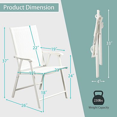 Aoodor Folding Patio Chairs for Indoor and Outdoor 4 Sets