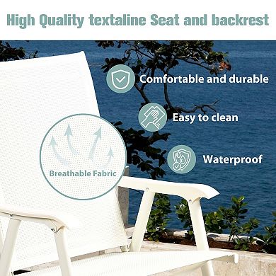 Aoodor Folding Patio Chairs - Set of 4, Ideal for Patio and Outdoor Use