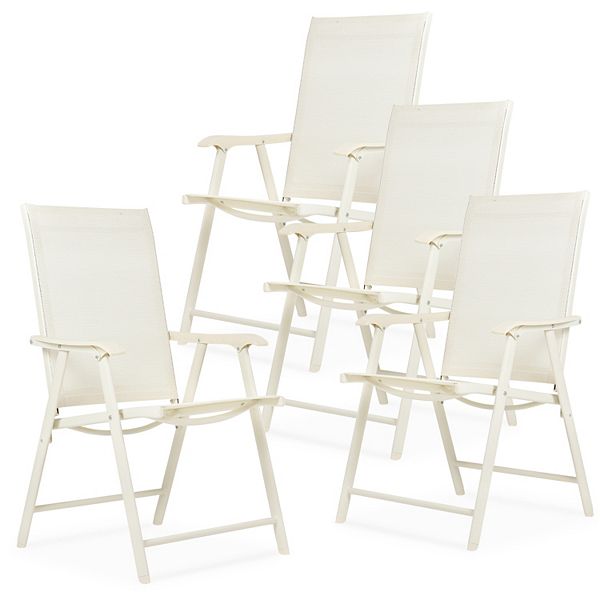 Aoodor Folding Patio Chairs Set of 4, Ideal for Patio and Outdoor Use
