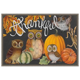 Harvest Owl III by Mary Urban Framed Canvas Wall Art Print