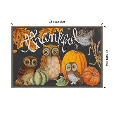 Harvest Owl III by Mary Urban Framed Canvas Wall Art Print