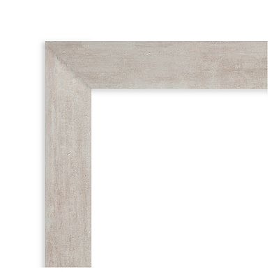Marred Silver Beveled Wood Bathroom Wall Mirror