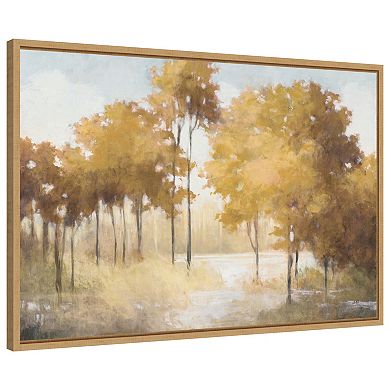 Autumn Lake Gold by Julia Purinton Framed Canvas Wall Art Print
