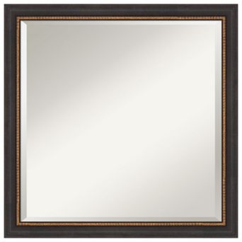 Ashton Black Beveled Wood Bathroom Wall Mirror