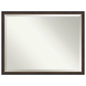 Ashton Black Beveled Wood Bathroom Wall Mirror