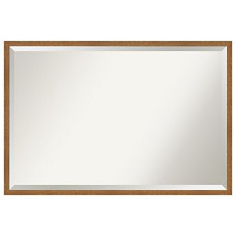 Carlisle Blonde Narrow Beveled Wood Bathroom Wall Mirror