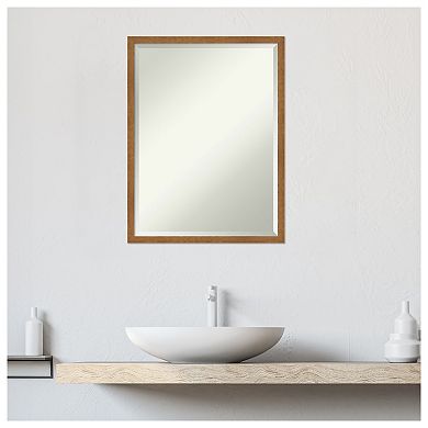 Carlisle Blonde Narrow Beveled Wood Bathroom Wall Mirror